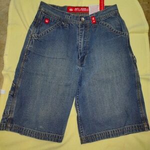 Vintage JNCO Jean Shorts Embroidered JNCO  Logo Jnco Black Size 14 RARE 90s Y2k